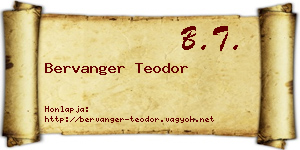 Bervanger Teodor névjegykártya